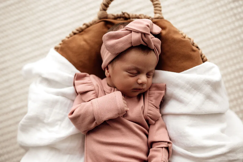 Snuggle Hunny Organic Ribbed Growsuit - Rose