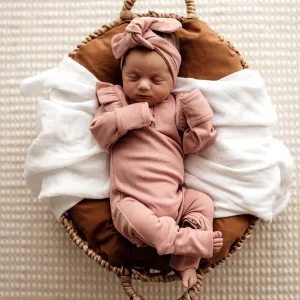 Snuggle Hunny Organic Ribbed Growsuit - Rose
