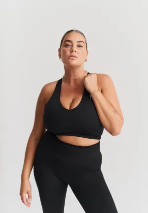 Softsculpt V-neck Cross Back Bra - Black