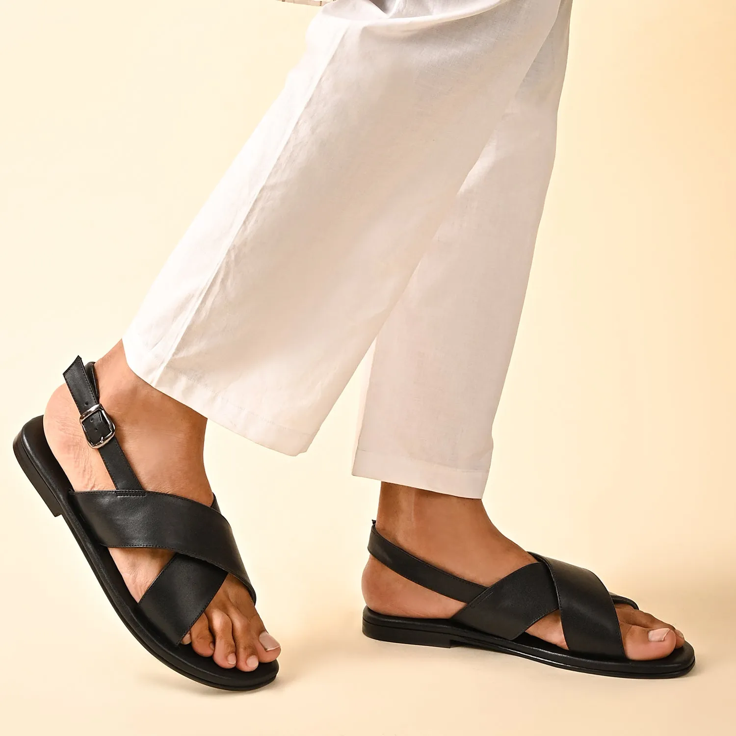 Sparti Black Sandals For Men