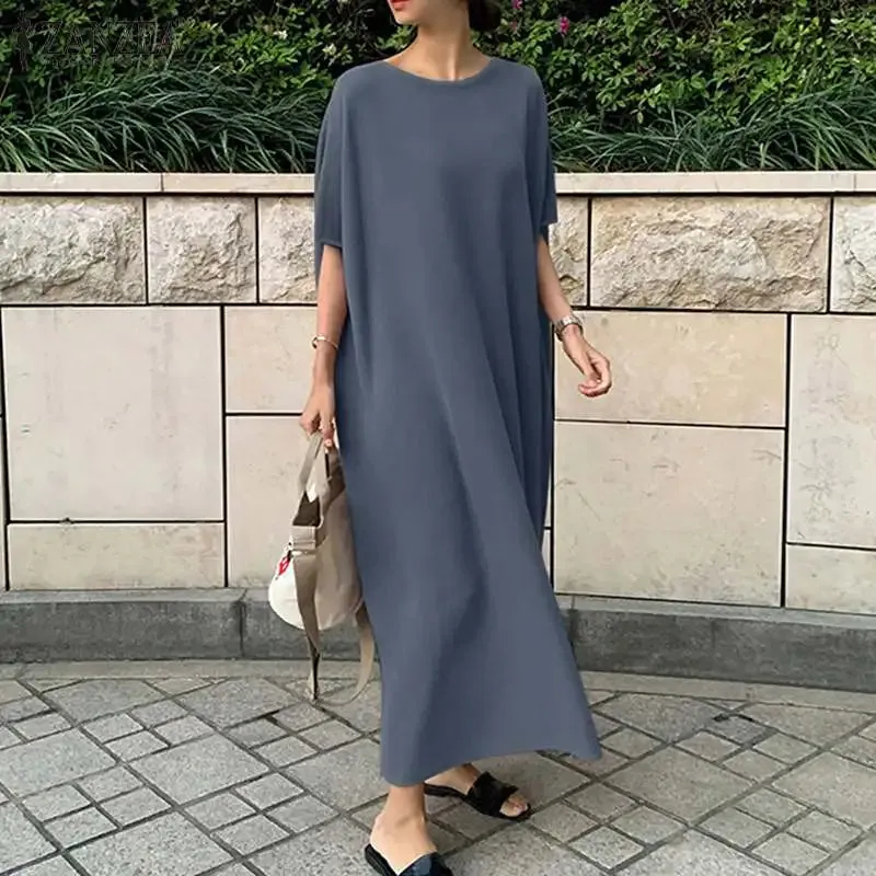 Summer Maxi Dress Casual Elegant O Neck Sundress