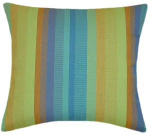 Sunbrella® Astoria Lagoon Indoor/Outdoor Striped Pillow