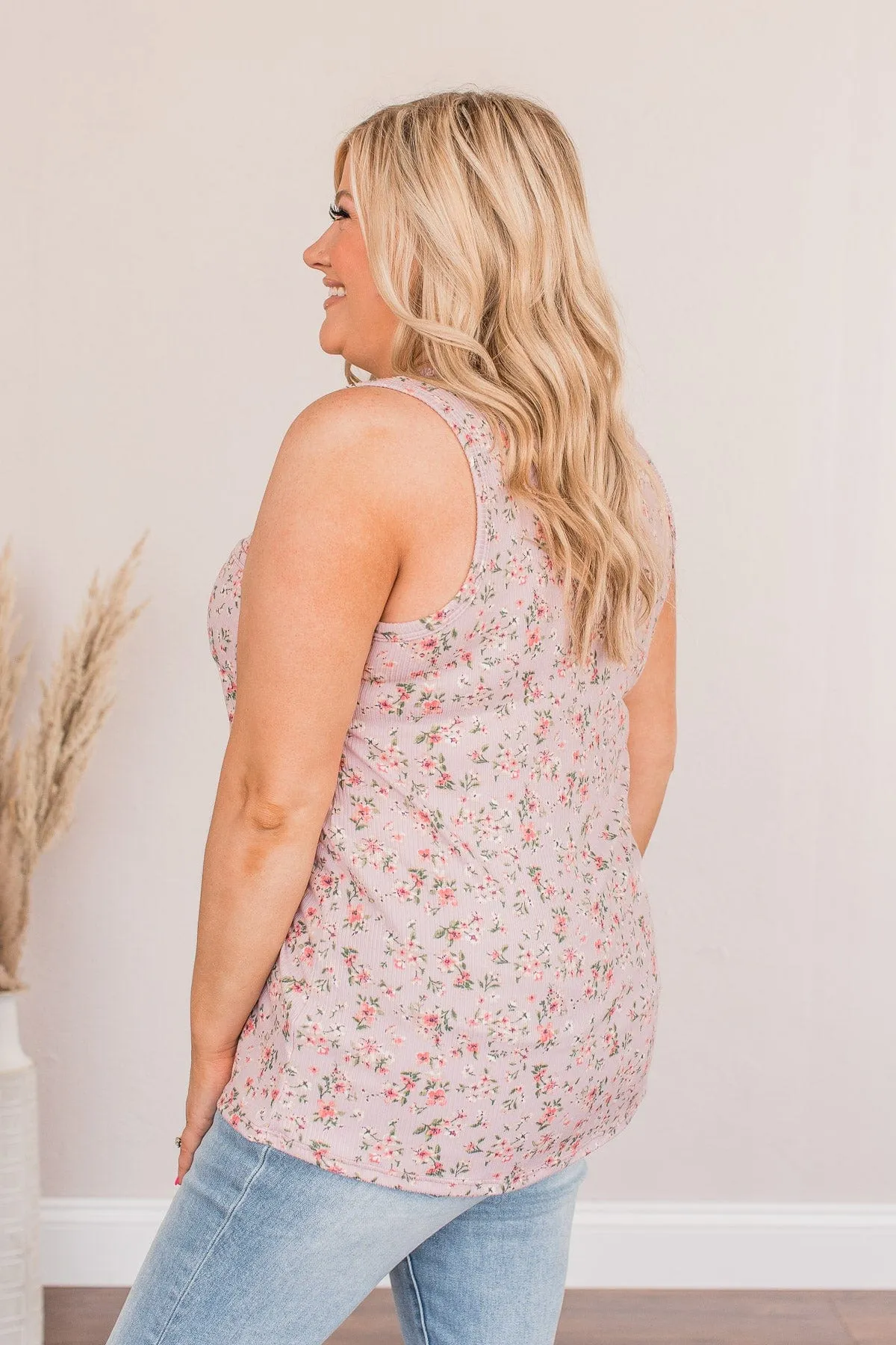 Sunshine Sonnets Floral Pocket Tank- Lilac