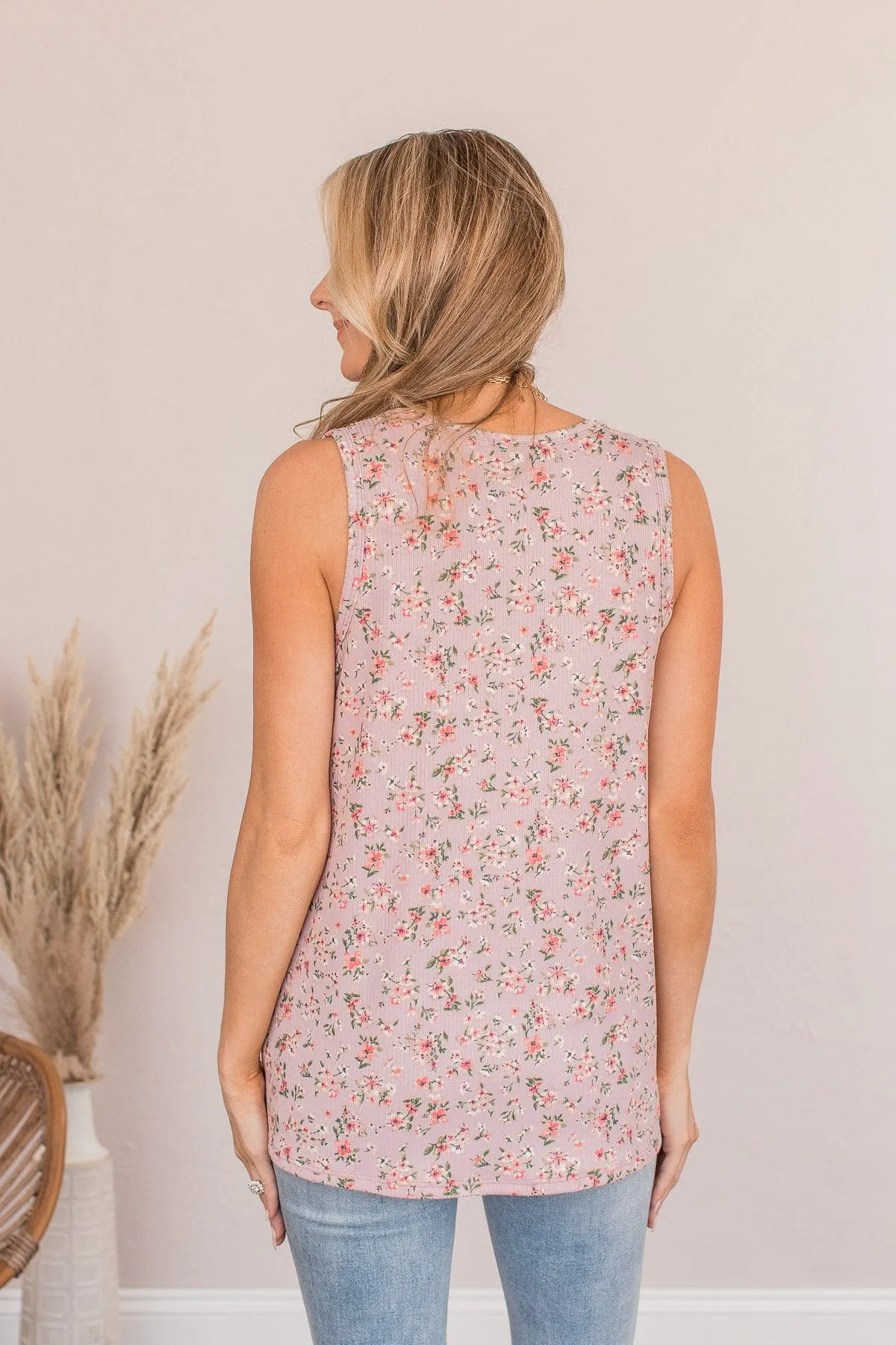 Sunshine Sonnets Floral Pocket Tank- Lilac