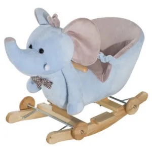Super Soft and Gentle Musical Rocking Horse Elephant with Wheels | 18m 