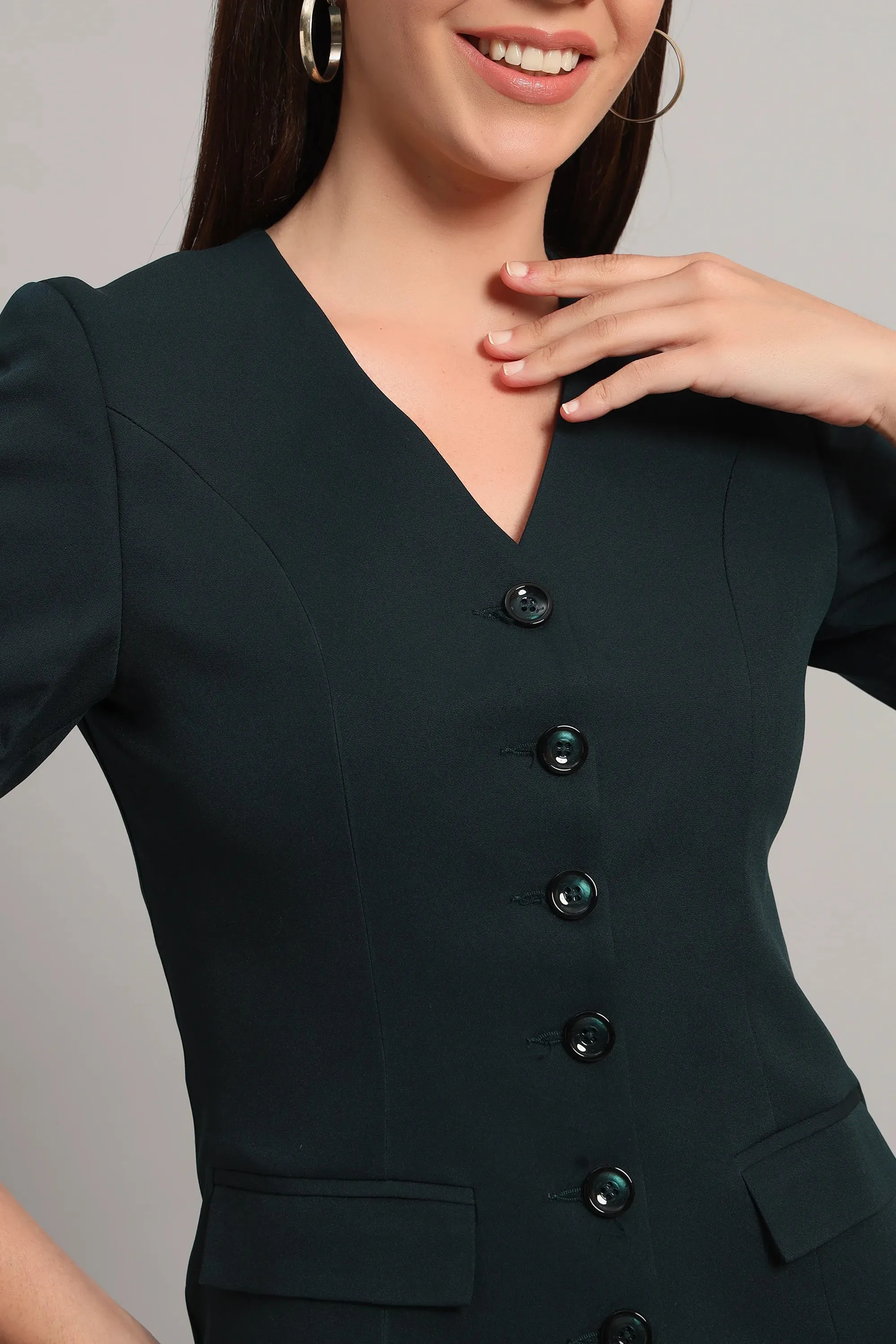 The Breezy Blazer Set, Peacock Green