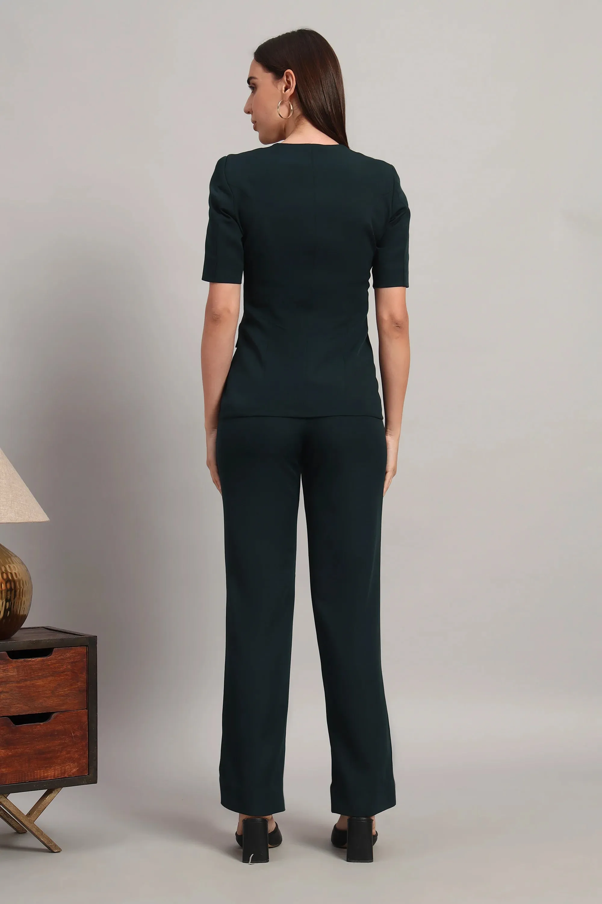 The Breezy Blazer Set, Peacock Green
