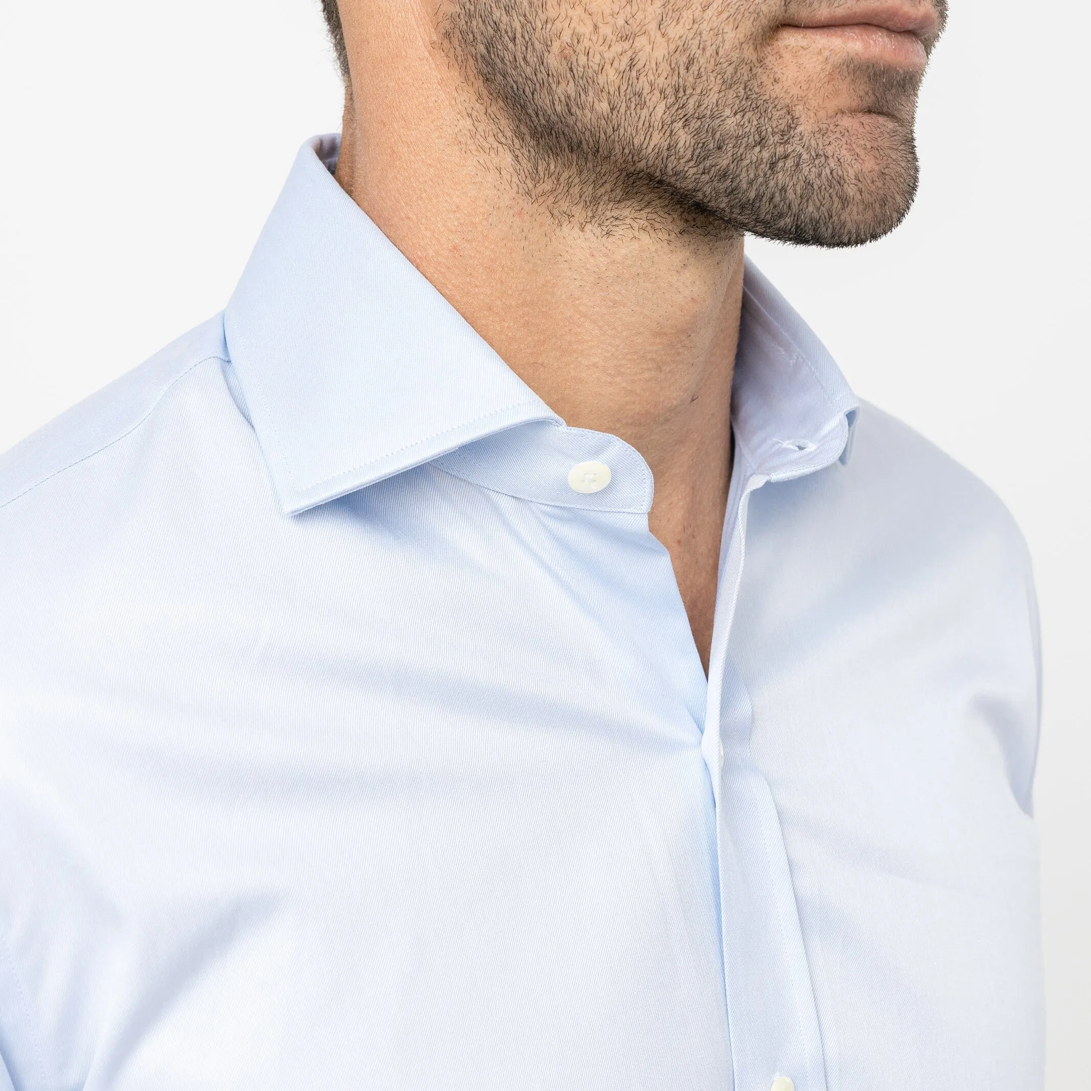 The Light Blue Sanders Non Iron Fine Twill Custom Shirt