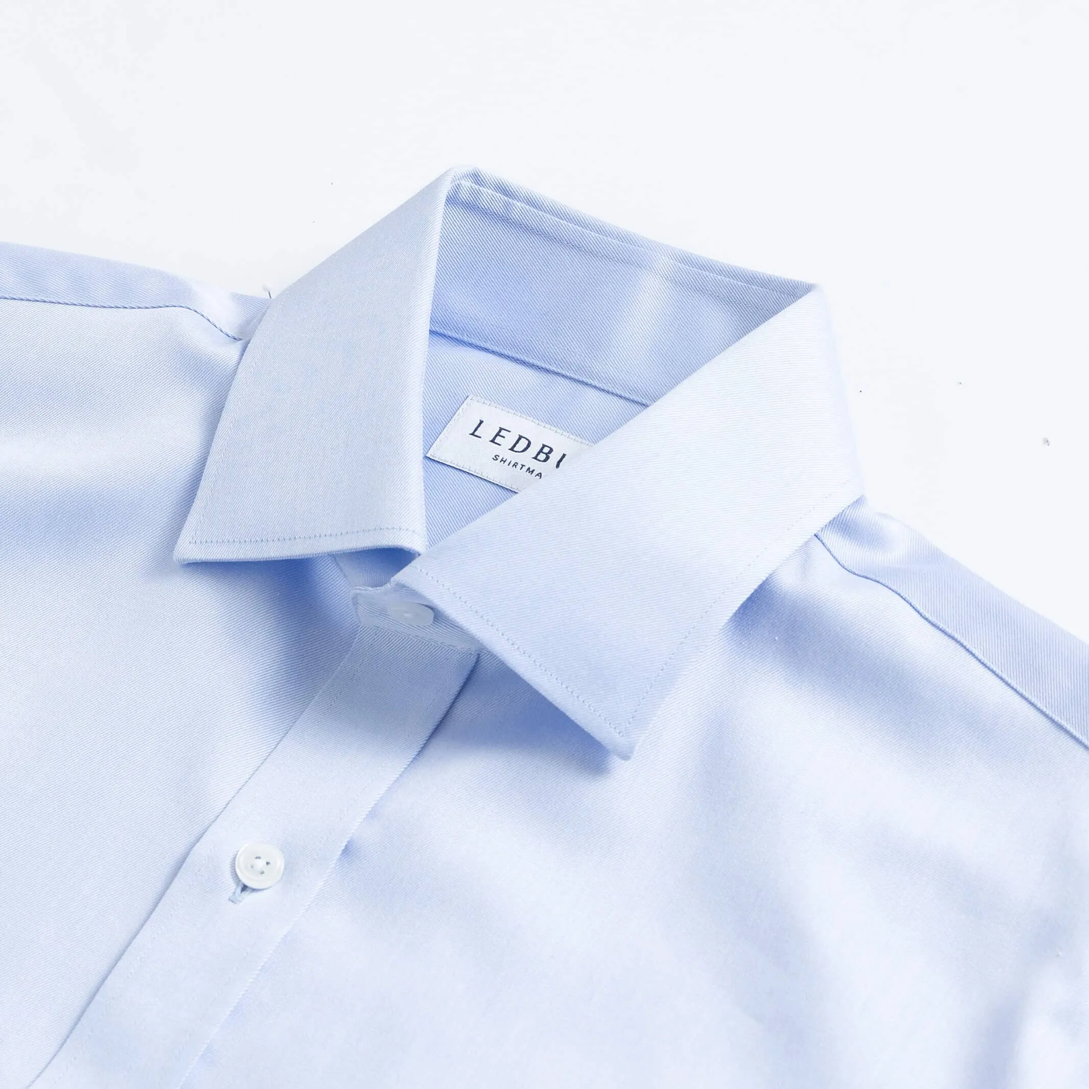 The Light Blue Sanders Non Iron Fine Twill Custom Shirt