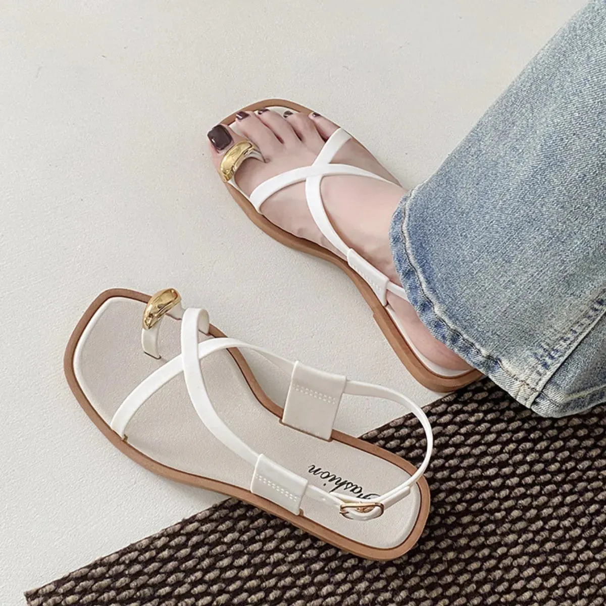Toe Loop Flat Sandals