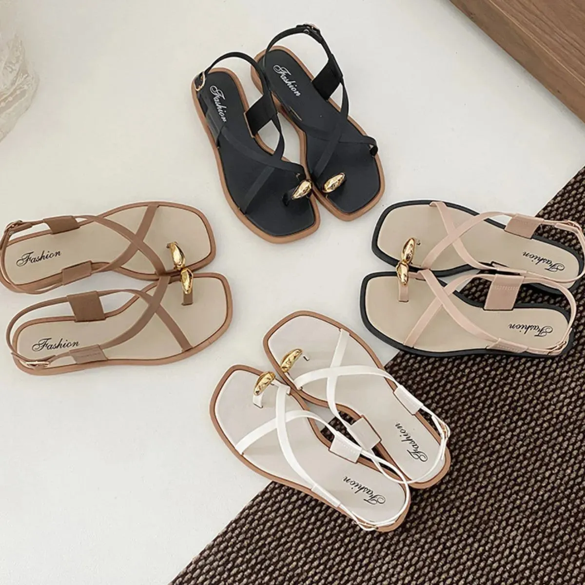 Toe Loop Flat Sandals