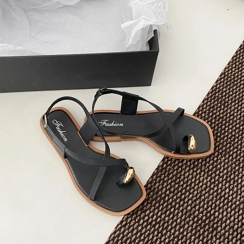 Toe Loop Flat Sandals