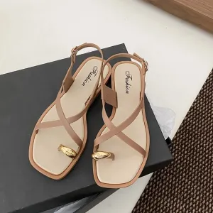 Toe Loop Flat Sandals