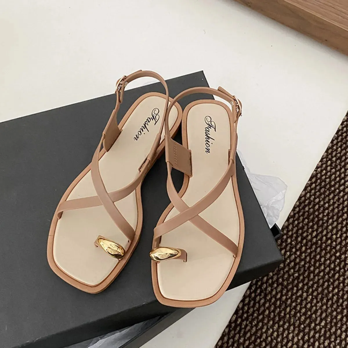 Toe Loop Flat Sandals