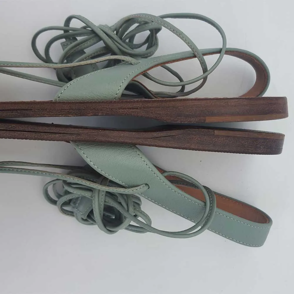 Turquoise Intreciatto Sandals