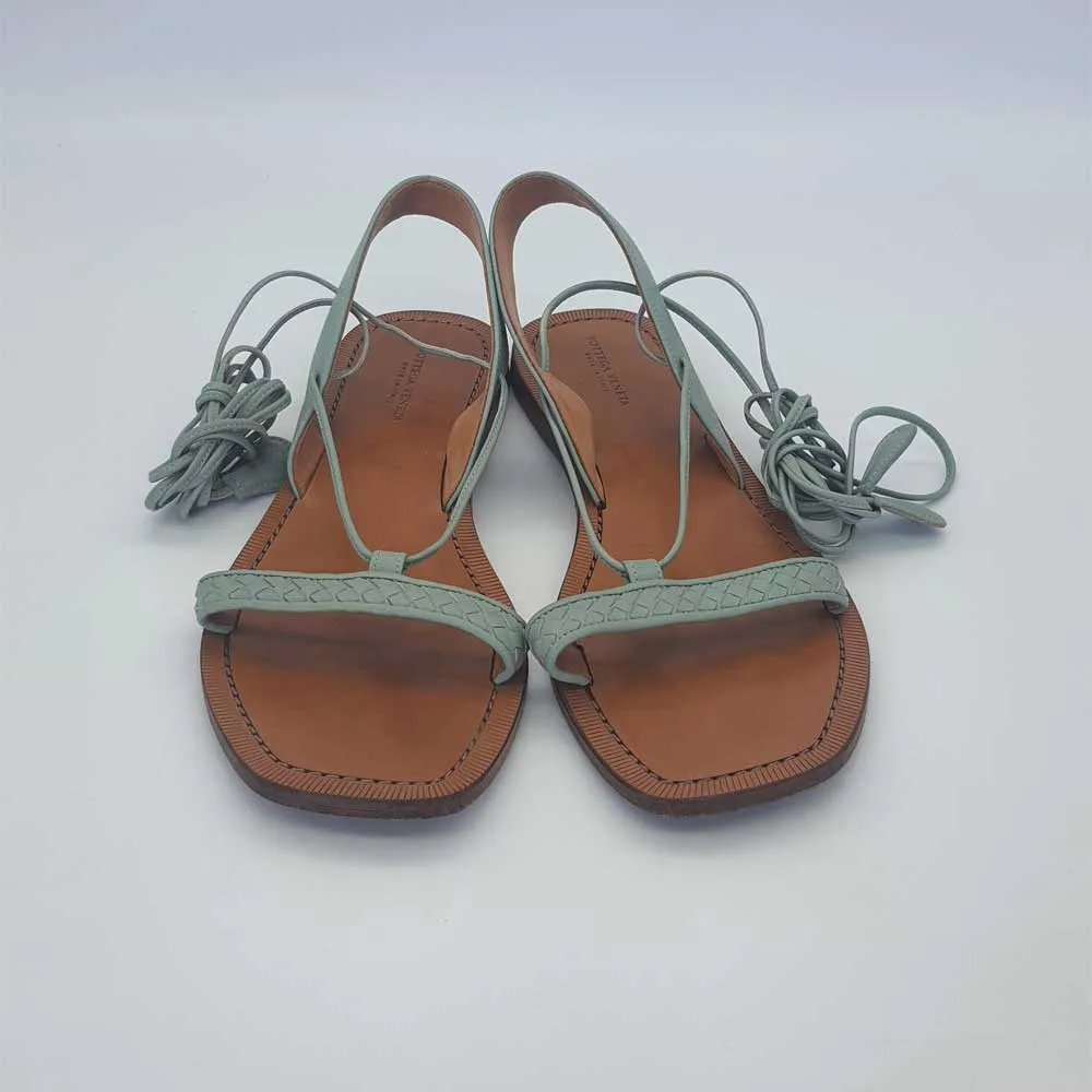Turquoise Intreciatto Sandals