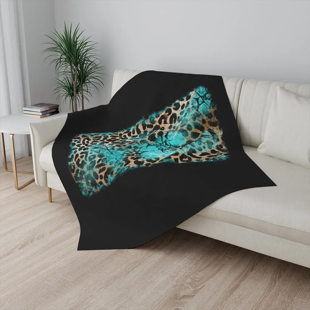 Turquoise Slab Sherpa Blanket