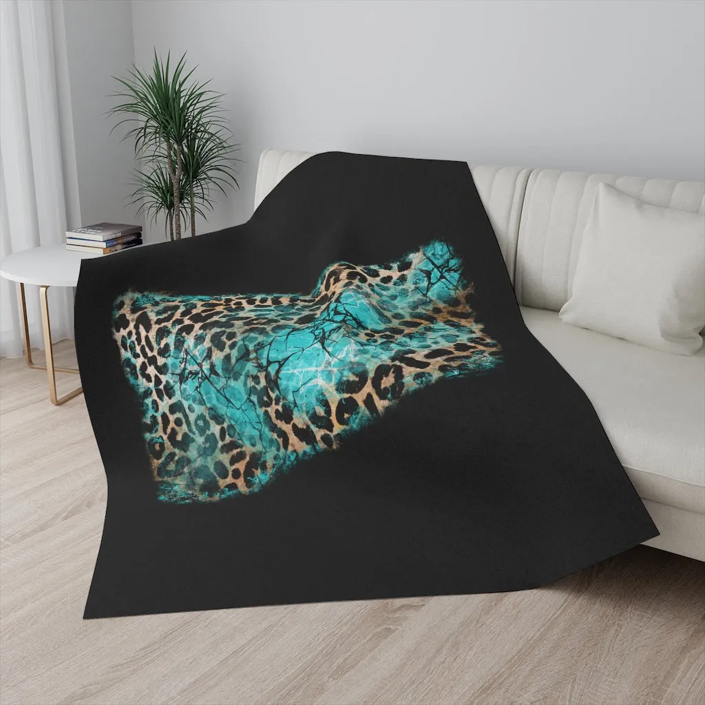 Turquoise Slab Sherpa Blanket