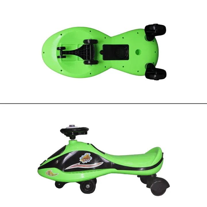 Twist Baby Swing Car Sleek Green & Black Adventure Ride On