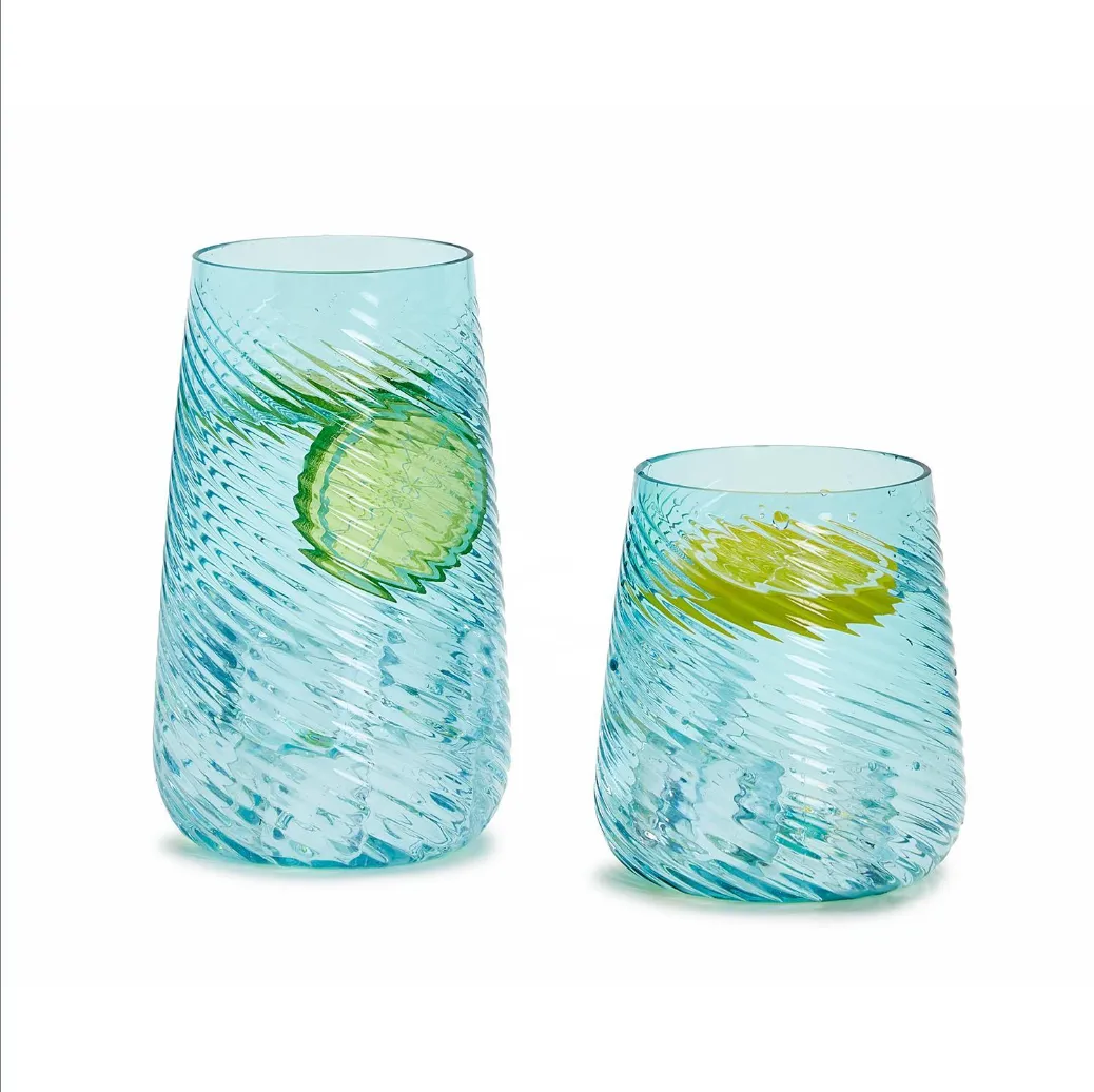 Twisted Sea Foam Acrylic Drink Glasses