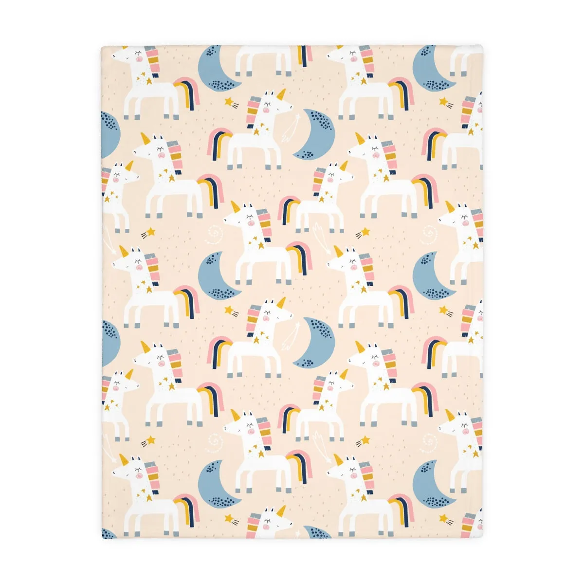 Unicorn moon Velveteen Minky Blanket (Two-sided print)