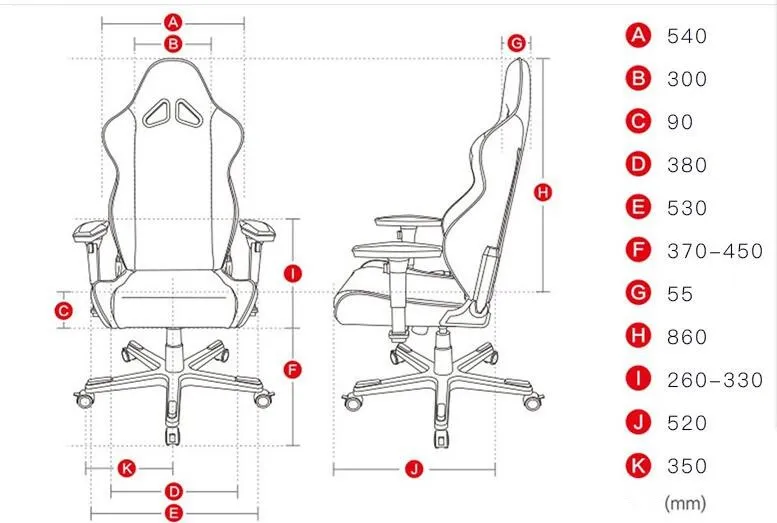 Vader Big & Tall Ergonomic Computer, Gaming, Racing Swivel Executive Office Chair