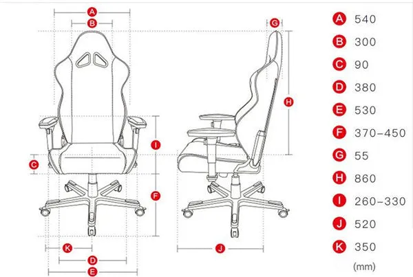 Vader Big & Tall Ergonomic Computer, Gaming, Racing Swivel Executive Office Chair