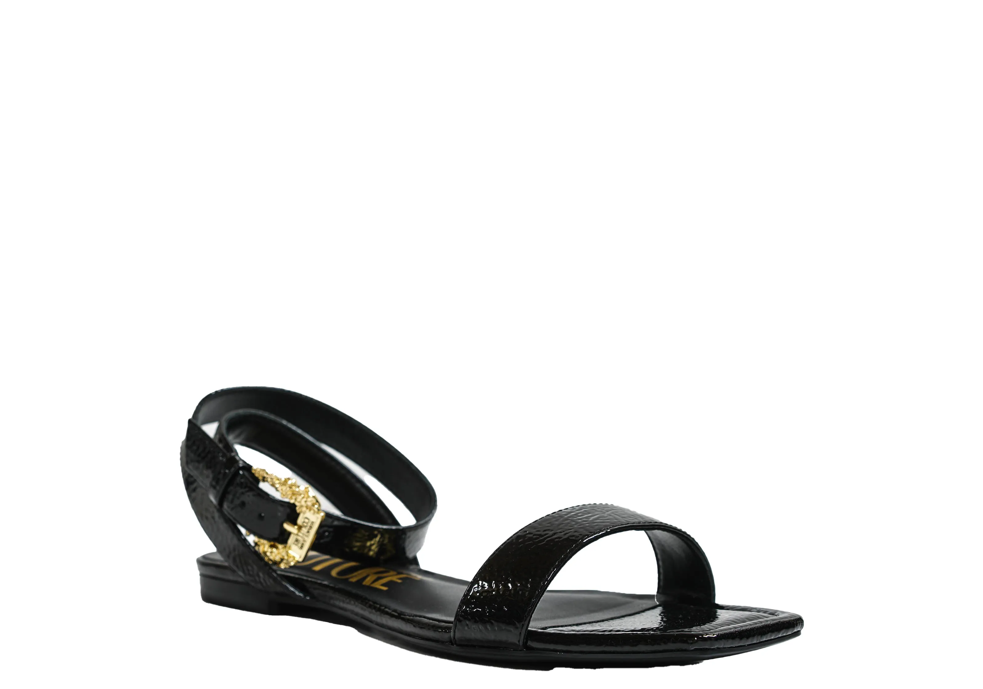 Versace Jeans Women's Black Flat  Sandal WAA3S61 - 40% OFF