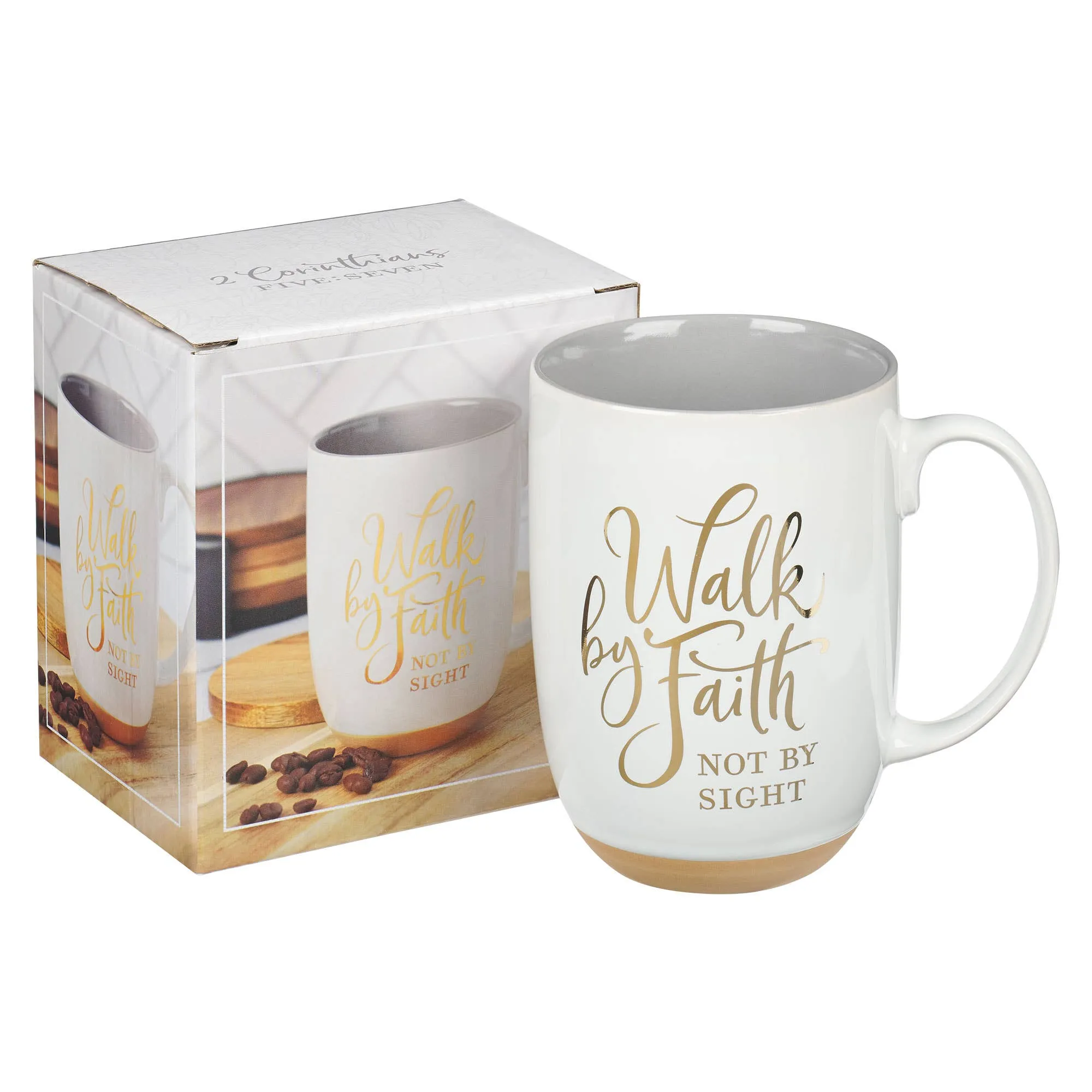 Walk By Faith White Coffee Mug - 2 Cor. 5:7