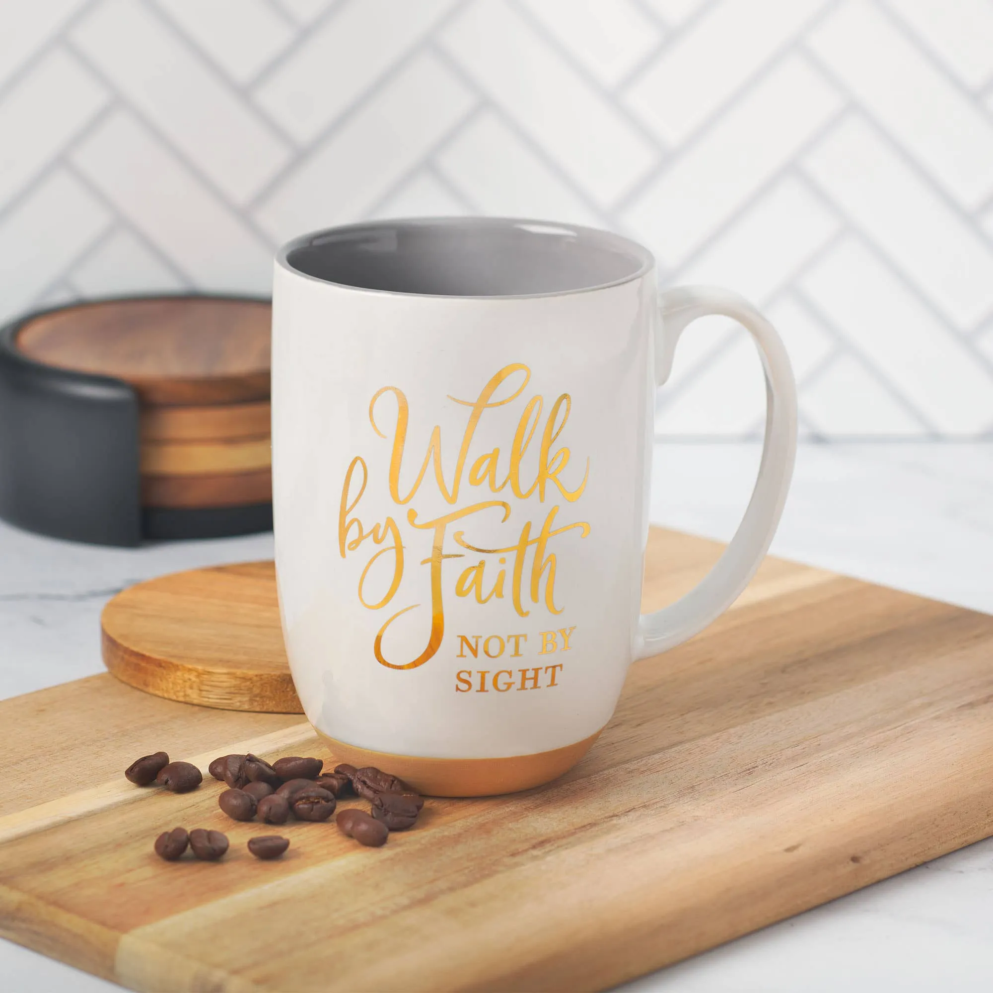 Walk By Faith White Coffee Mug - 2 Cor. 5:7