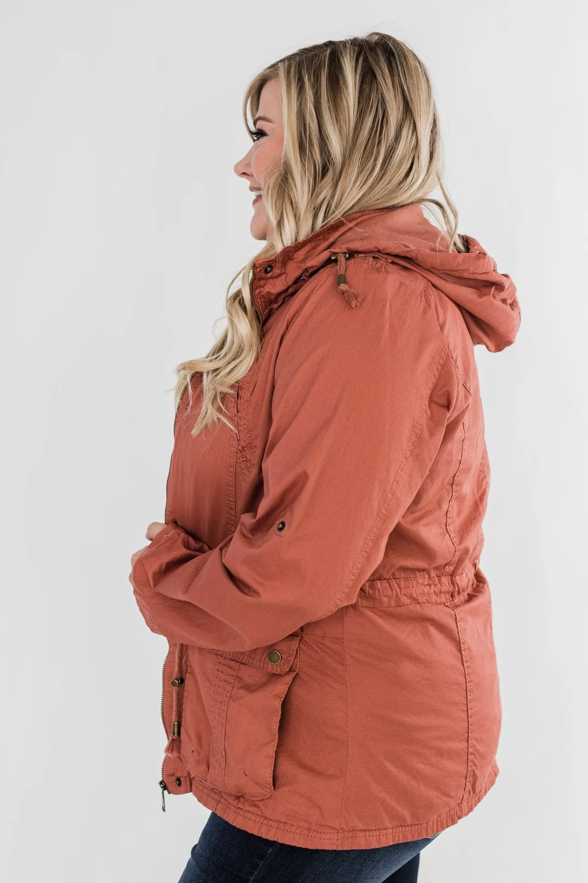 Walk With Me Cinch Jacket- Soft Rust