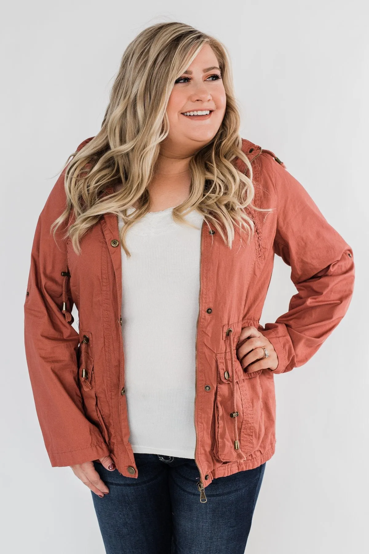 Walk With Me Cinch Jacket- Soft Rust