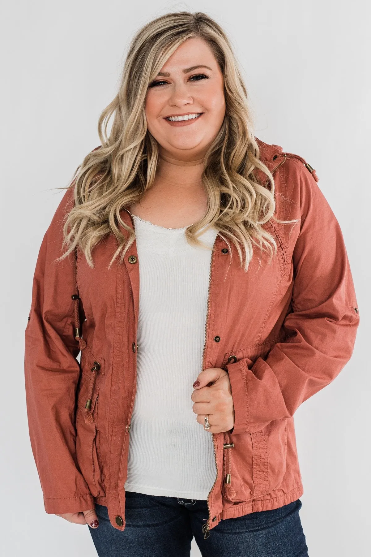 Walk With Me Cinch Jacket- Soft Rust