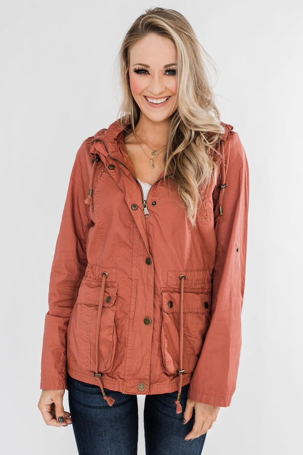 Walk With Me Cinch Jacket- Soft Rust