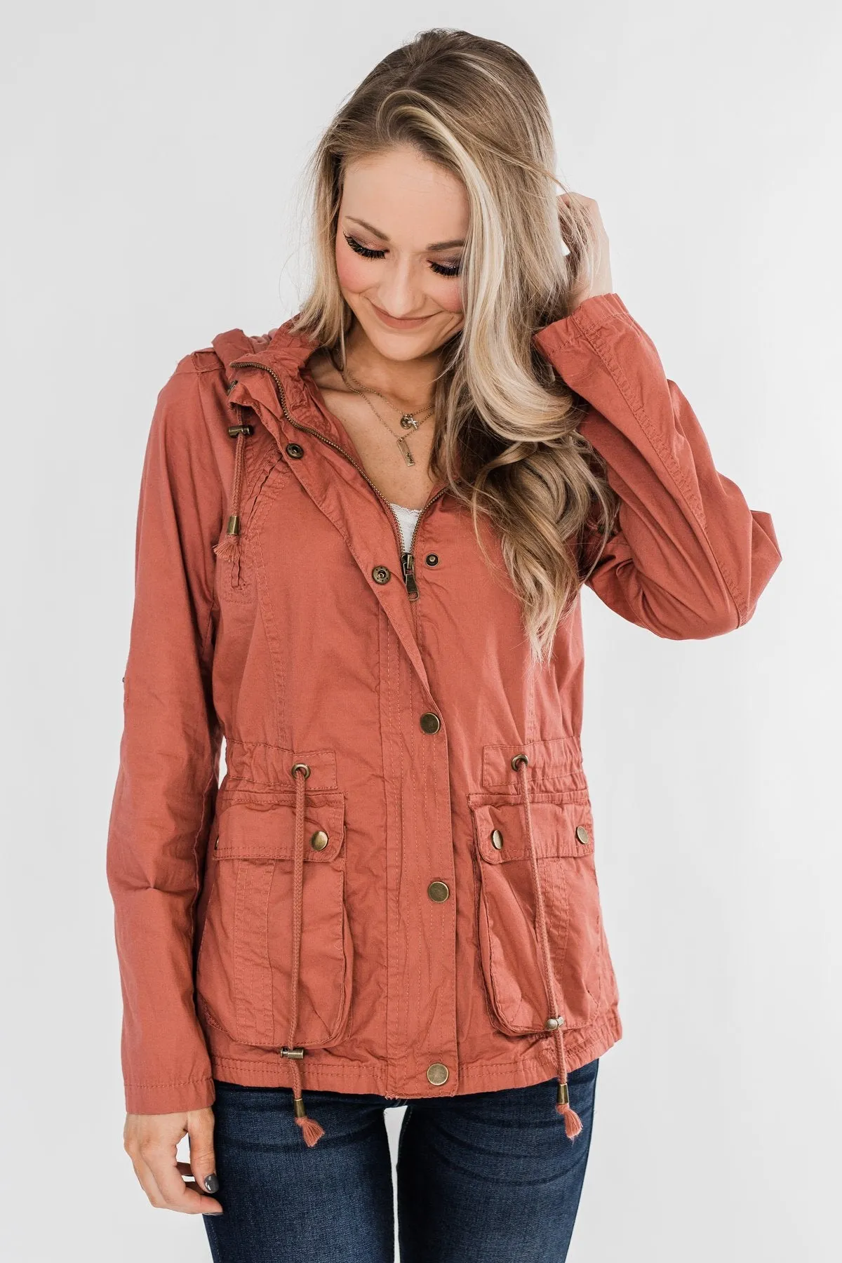 Walk With Me Cinch Jacket- Soft Rust