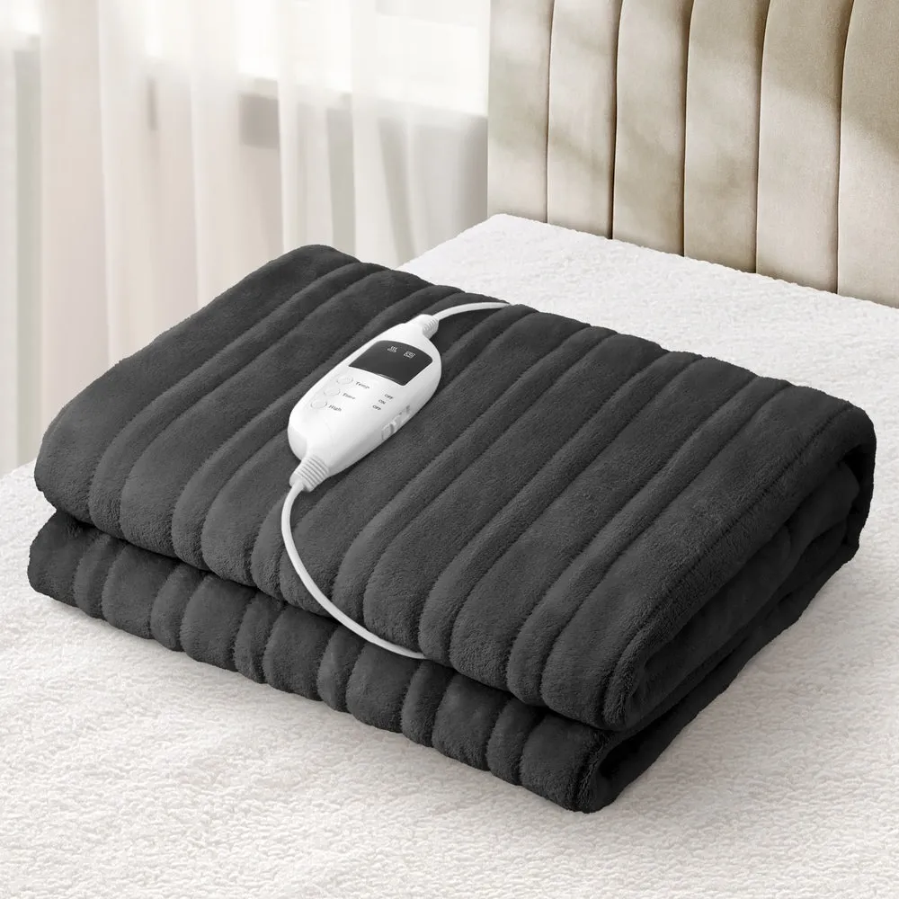 Washable Electric Heated Throw Rug Flannel Coral