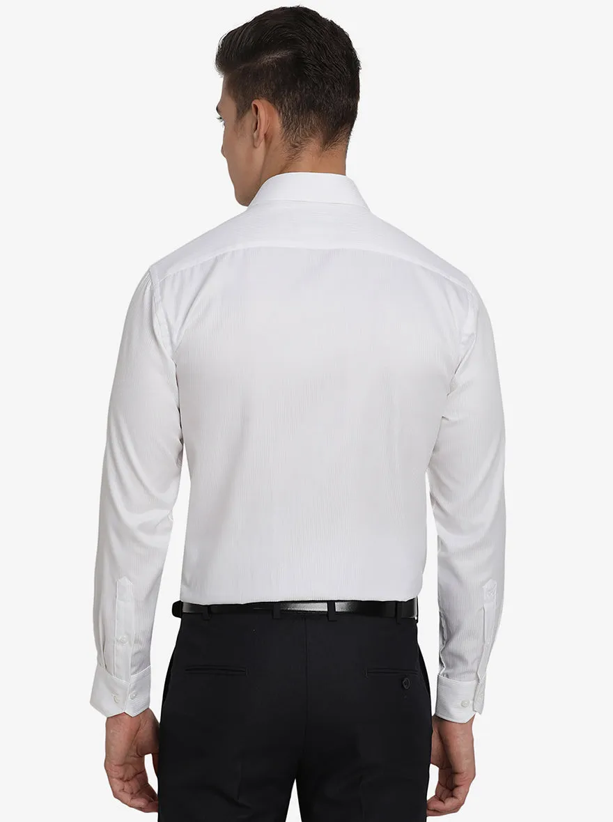 White Striped Regular Fit Formal Shirt | JadeBlue