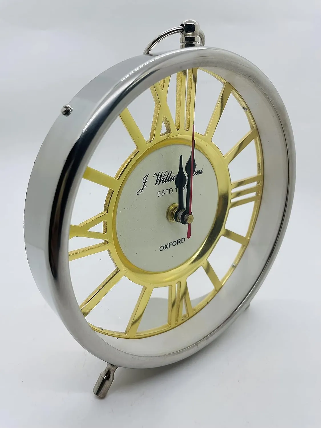 William Sons ESTD 1720 Brass Dial Desk Clock with Roman Numerals by TENABLE Nautical MART