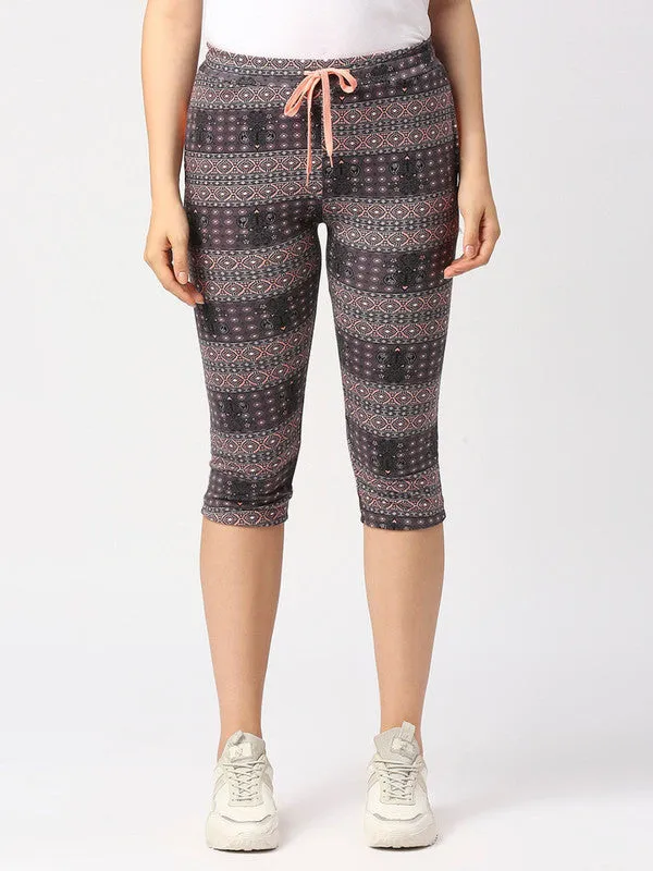 Women Multicolor Printed Capri - AT-EASE CAPRI - TL-OR