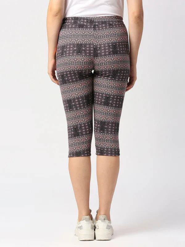 Women Multicolor Printed Capri - AT-EASE CAPRI - TL-OR