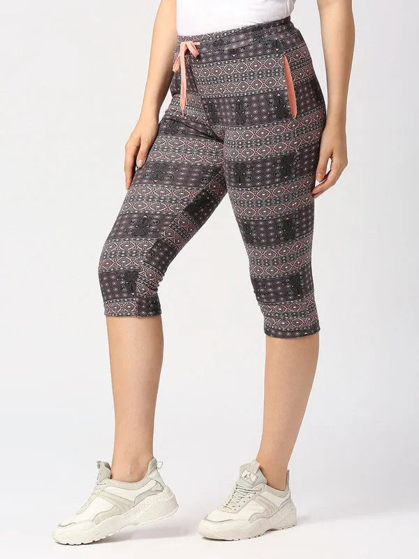 Women Multicolor Printed Capri - AT-EASE CAPRI - TL-OR