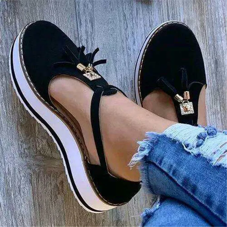 Women's flat Sandals, fashion tassel casual Sandals