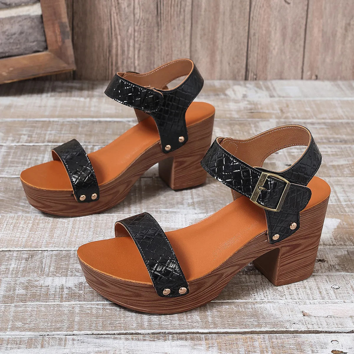 Women's High-heeled Sandals Strap Peep Toe Sandals