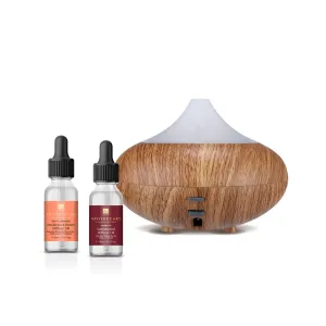 Wooden Aroma Diffuser   Oils Kit: Sandalwood, Nectarine & Honey