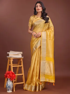 Yellow Organza Saree