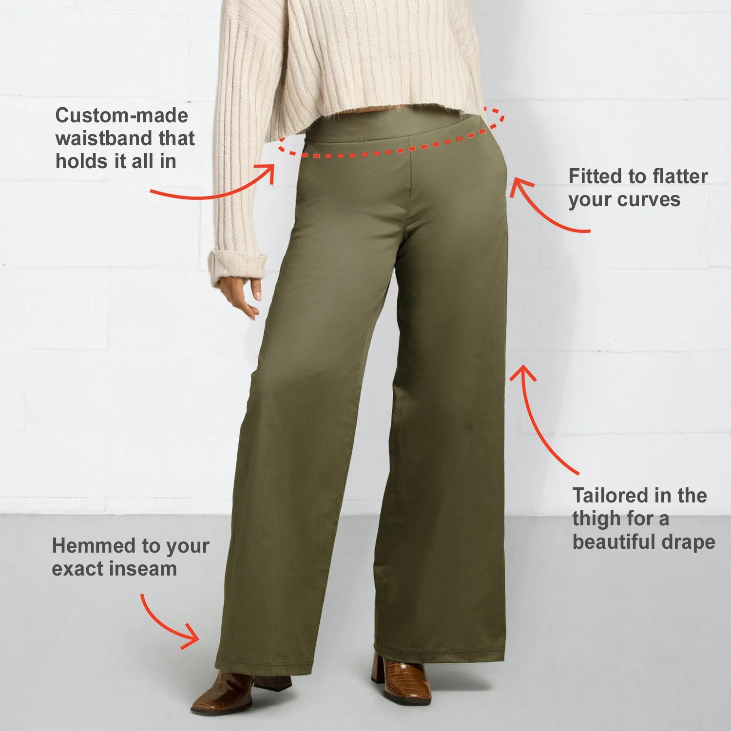 Your Work to Weekend Pant - Wide Leg - Olive
