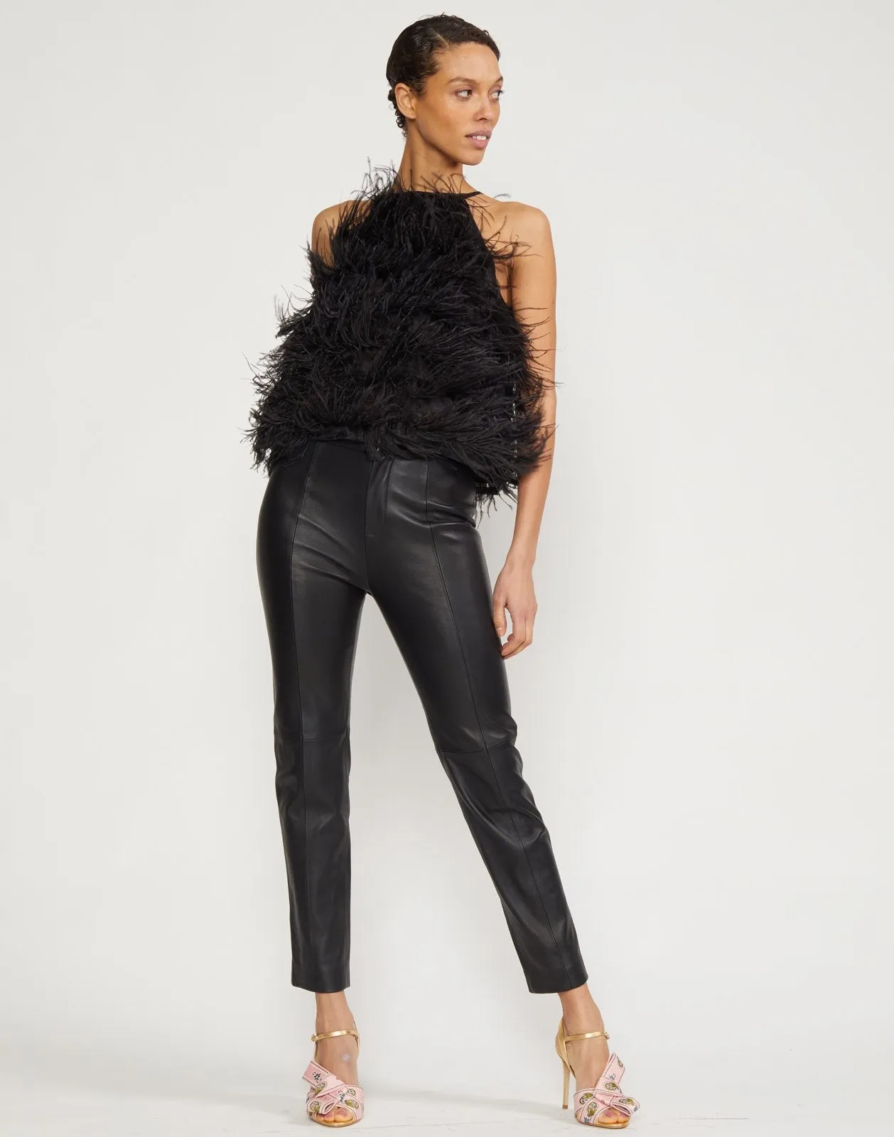 Zala Halter Feather Top