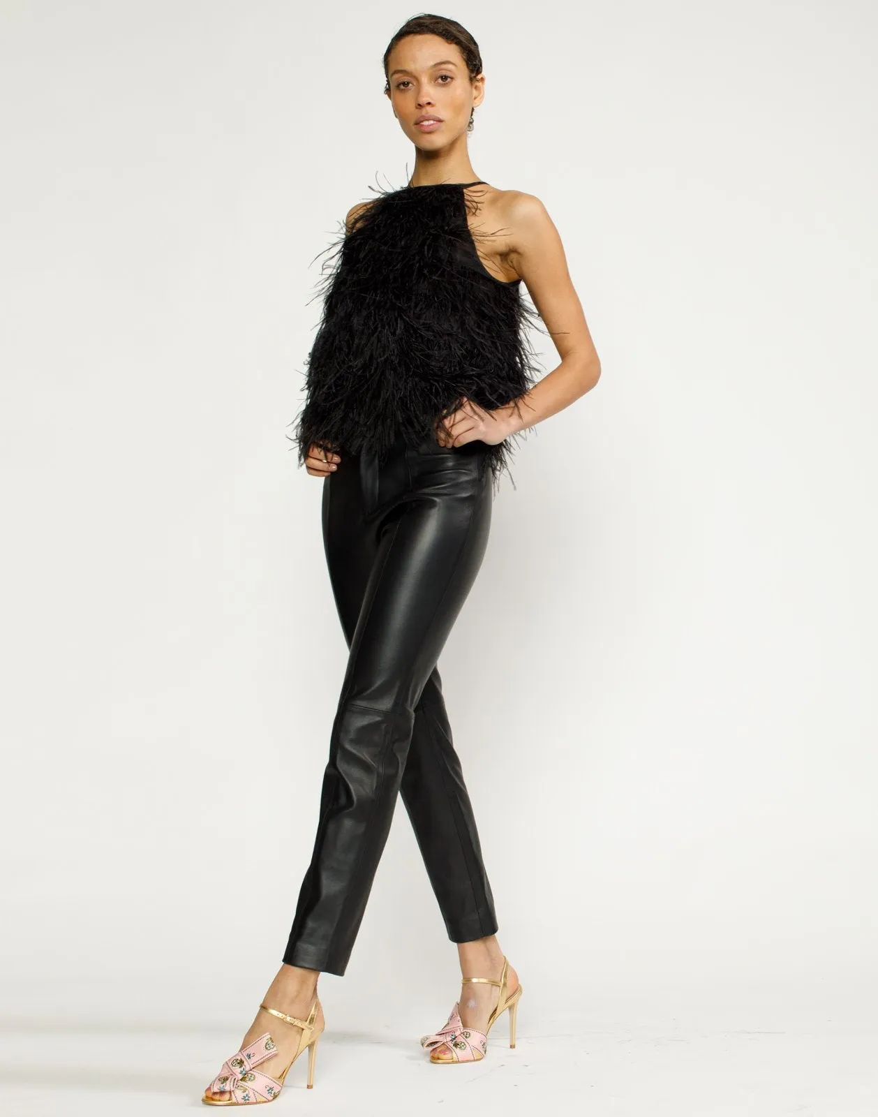 Zala Halter Feather Top