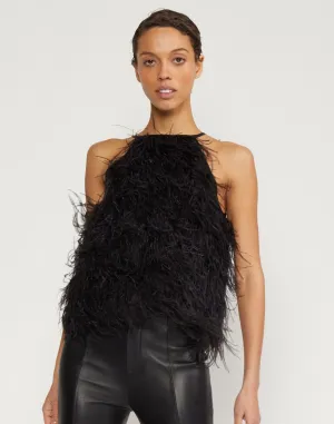 Zala Halter Feather Top