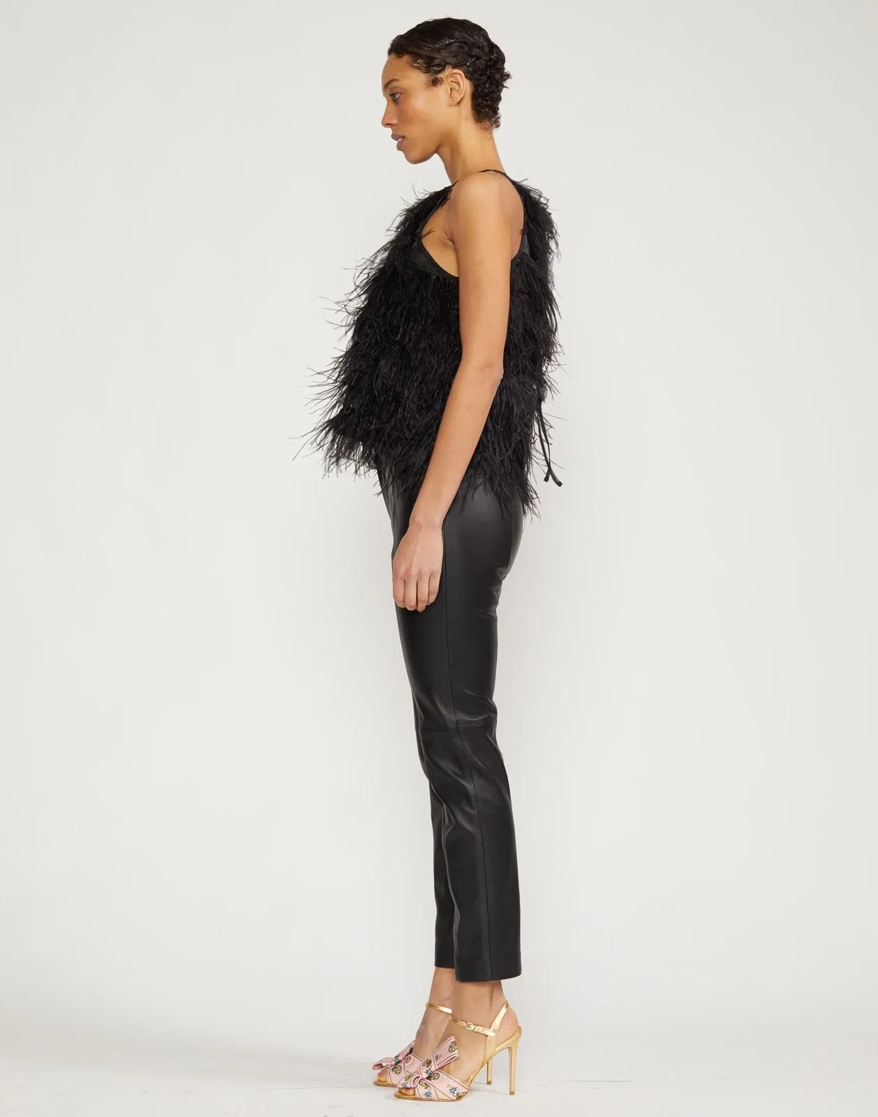 Zala Halter Feather Top